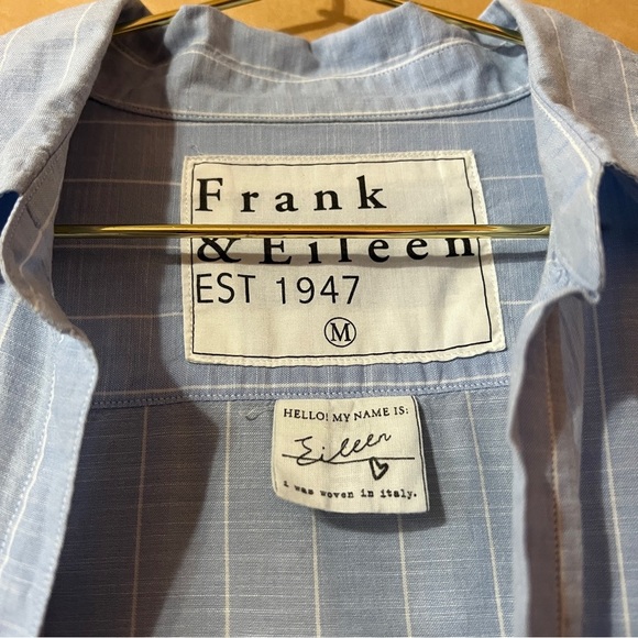 Frank & Eileen | Eileen Relaxed Button Up Shirt Striped Italian Cotton Size M - Picture 2 of 12